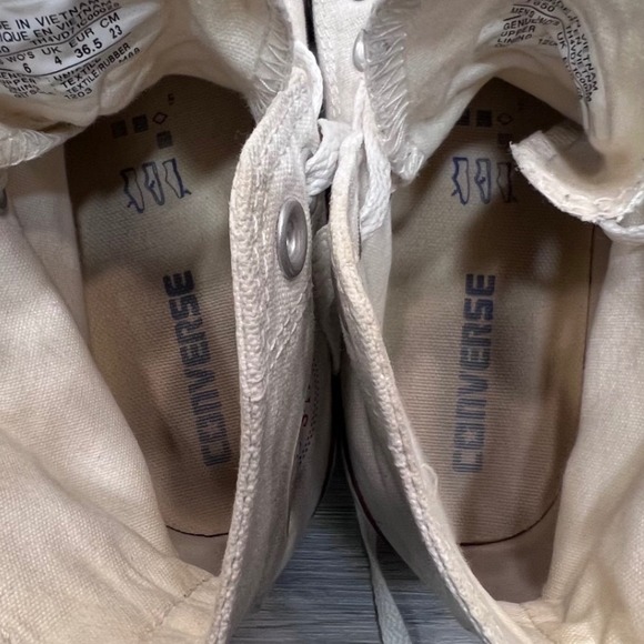 Vintage Converse Chuck Taylor All Star High Top Canvas Sneakers White Size 4 US - Picture 7 of 13